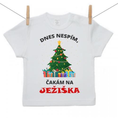 Boodyy Tričko s krátkym rukávom Dnes nespím, čakám na Ježiška 86 (12-18 mesiacov)