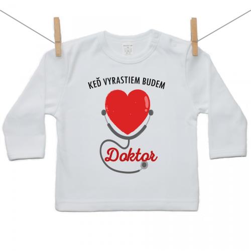 Boodyy Tričko s dlhým rukávom Keď vyrastiem budem doktor 68 (3-6 mesiacov) 987-26651