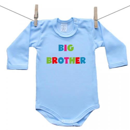 Boodyy Modré body s dlhým rukávom Big brother 74 (6-9 mesiacov)