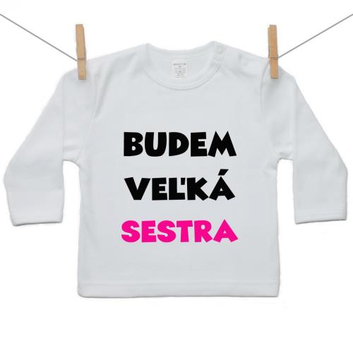 Boodyy Tričko s dlhým rukávom Budem veľká sestra 134 (8-9 rokov) 20601-421794