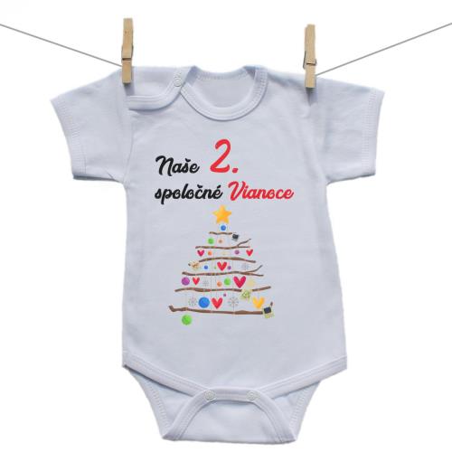 Boodyy Body s krátkym rukávom Naše 2. spoločné Vianoce 86 (12-18 mesiacov) 10532-287235