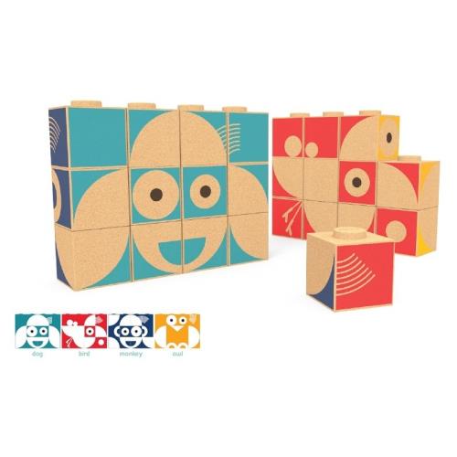 Elou Ekologické korkové kocky - Puzzle Blocks - 12 ks EL-810098