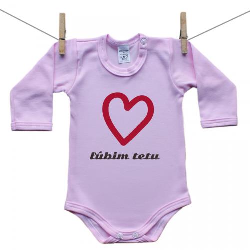 Boodyy Body s dlhým rukávom (ružové) Ľúbim tetu 50 (0 mesiacov) 3993-71583