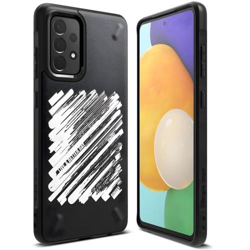 Silikónové pancierové puzdro Paint pre Samsung Galaxy A72 4G - Čierna H12218