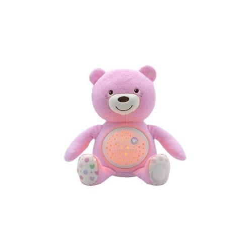 Medvedík uspávačik s projektorom a hudbou Baby Bear First Dreams - ružová 0m+