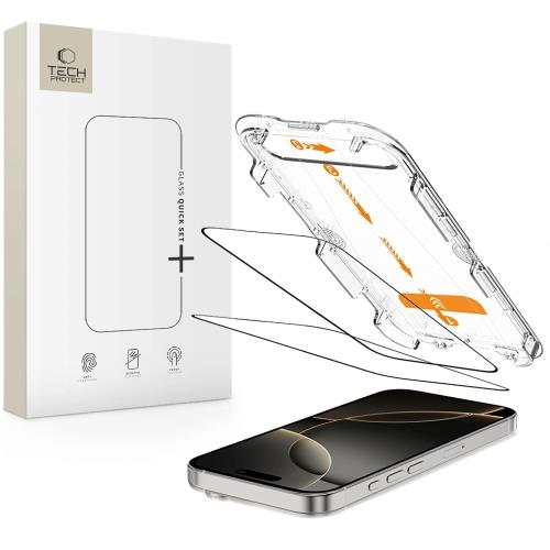Tech-Protect Quick Set 2x ochranné sklo na iPhone 16 Pro, čierne