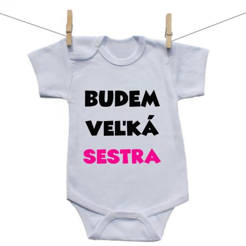 Boodyy Body s krátkym rukávom Budem veľká sestra 56 (0-2 mesiace) 20600-421775