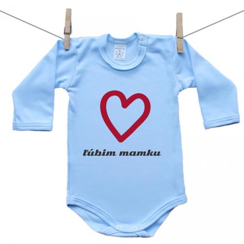 Boodyy Body s dlhým rukávom (modré) Ľúbim mamku 50 (0 mesiacov) 3980-71520