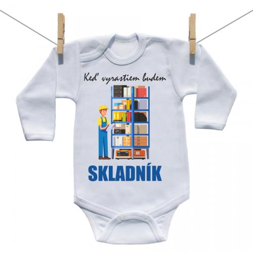 Boodyy Body s dlhým rukávom Keď vyrastiem budem skladník 98 (2-3 roky)