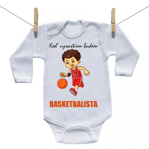 Boodyy Body s dlhým rukávom Keď vyrastiem budem basketbalista 74 (6-9 mesiacov)