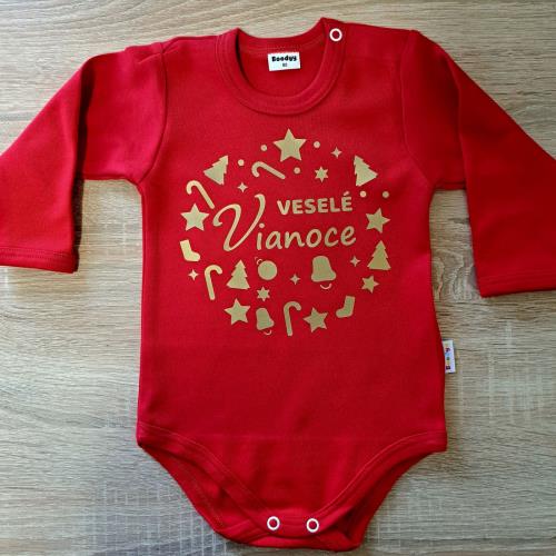 Boodyy Limitovaná zlatá edícia body Veselé Vianoce 98 (2-3 roky)