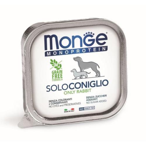 MONGE Monoprotein Adult Rabbit 150g paštéta čisto králik pre dospelé psy