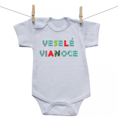 Boodyy Body s krátkym rukávom Veselé Vianoce 50 (0 mesiacov)
