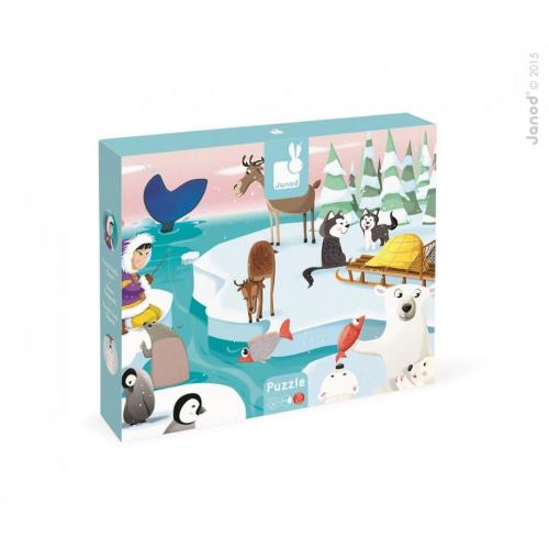 Janod Puzzle dotykové Život na ľade s textúrou 20 ks
