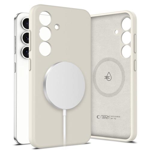 Tech-Protect Liquid Silicone MagSafe kryt na Samsung Galaxy S25, béžový