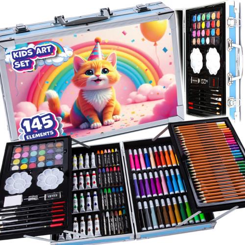 MG Art Suitcase Kitty sada pre maľovanie v kufríku pre deti 145ks, ružová