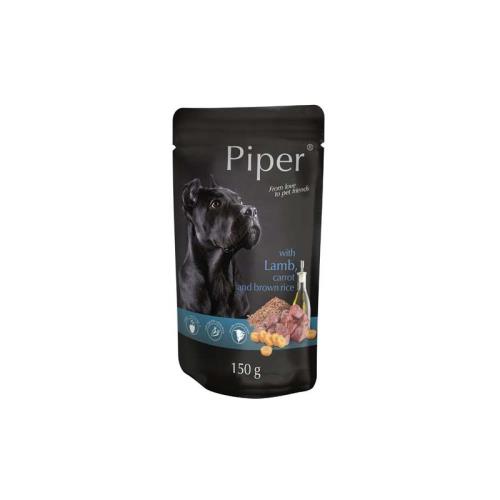 Kapsička pre psa Piper s jahňacinou mrkvou a hnedou ryžou 0,5 kg