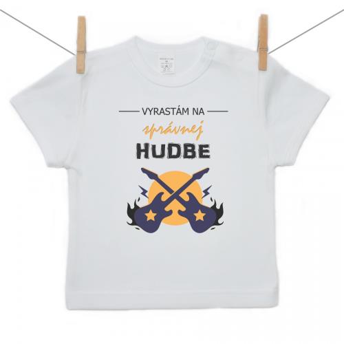 Boodyy Tričko s krátkym rukávom Vyrastám na správnej hudbe 68 (3-6 mesiacov)