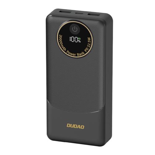 Dudao K12Pro Power Bank 20000mAh USB / USB-C 22.5W, čierny