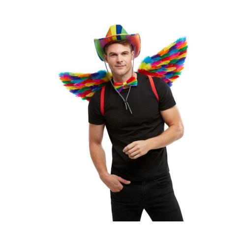 Smiffys Anjelské krídla dúhové 80cm