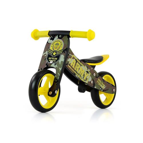 Detské multifunkčné odrážadlo bicykel 2v1 Milly Mally JAKE Army , 20C36443