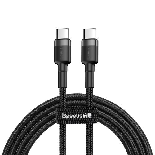 Baseus Cafule kábel USB-C / USB-C PD2.0 QC3.0 3A 2m, čierny/sivý