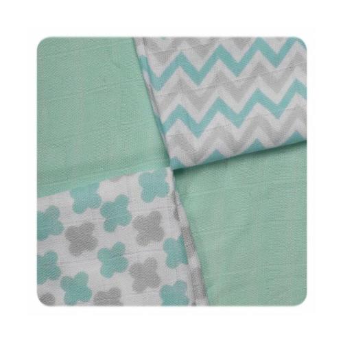 XKKO Bambusové obrúsky 30x30 Scandinavian Baby Mint MIX (9ks)