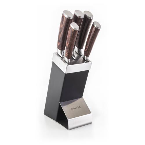 G21 Sada nožov Gourmet Dynamic 5 ks + černo-nerezový blok