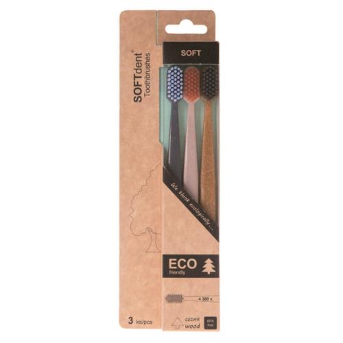 SOFTdent Soft Dent ECO zubná kefka Soft 3ks (SE 205912)