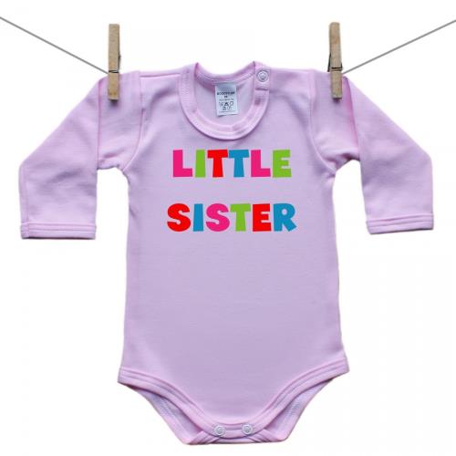 Boodyy Ružové Body s dlhým rukávom Little sister 74 (6-9 mesiacov)
