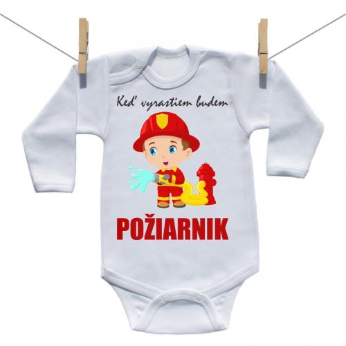 Boodyy Body s dlhým rukávom Keď vyrastiem budem požiarnik 98 (2-3 roky)