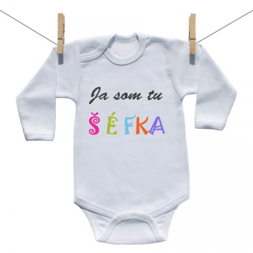 Boodyy Body s dlhým rukávom Ja som tu šéfka 68 (3-6 mesiacov)