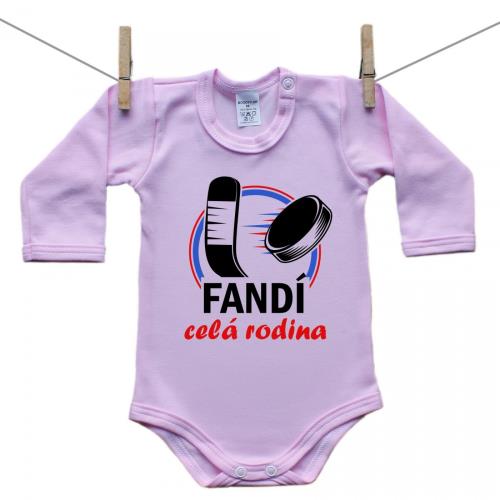 Boodyy Ružové Body s dlhým rukávom Fandí celá rodina 98 (2-3 roky) 4693-81271