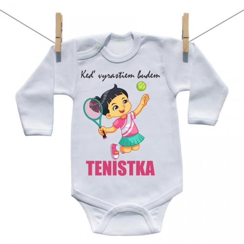 Boodyy Body s dlhým rukávom Keď vyrastiem budem tenistka 56 (0-2 mesiace)