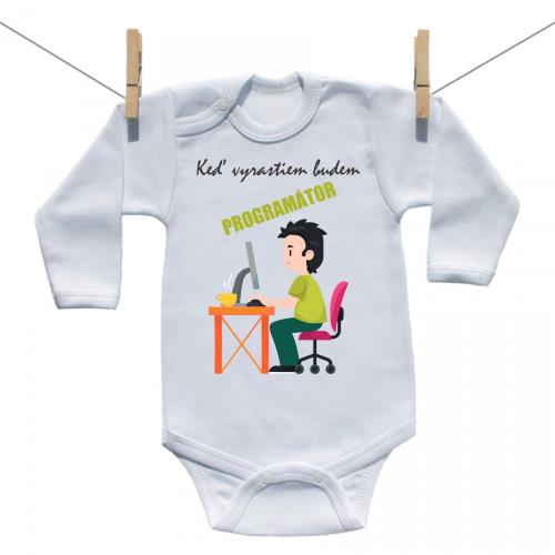 Boodyy Body s dlhým rukávom Keď vyrastiem budem programátor 98 (2-3 roky)