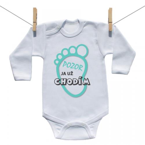 Boodyy Body s dlhým rukávom Pozor ja už chodím Chlapec 92 (18-24 mesiacov)