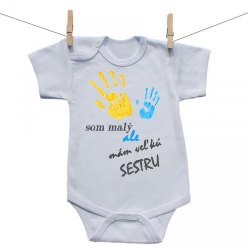 Boodyy Body s krátkym rukávom Som malý ale mám veľkú sestru 74 (6-9 mesiacov)