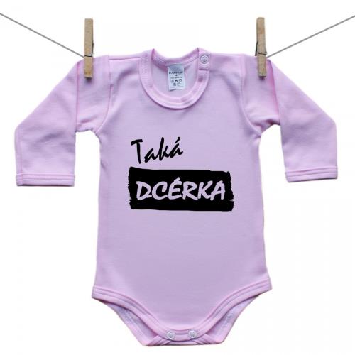 Boodyy Ružové Body s dlhým rukávom Taká dcérka 74 (6-9 mesiacov)
