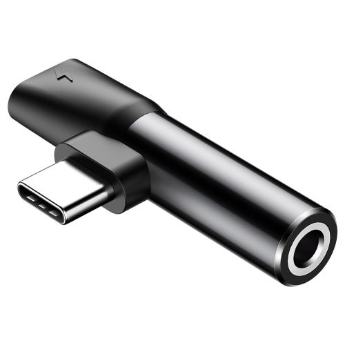 Baseus L41 audio adaptér USB-C - USB-C / jack 3.5mm, čierny