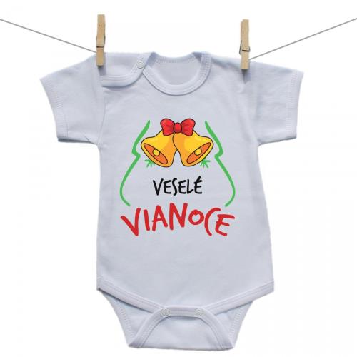 Boodyy Body s krátkym rukávom Veselé Vianoce 68 (3-6 mesiacov)