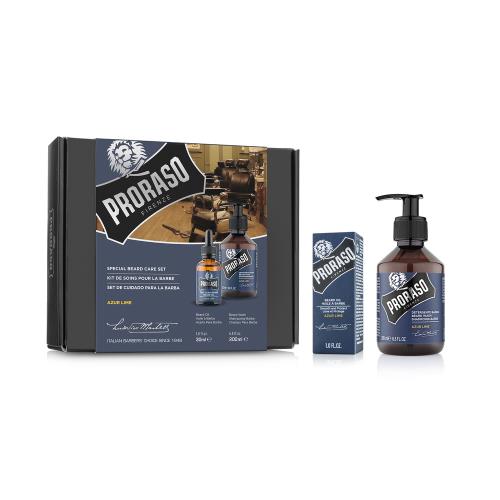 Proraso Duo Azur Lime šampón na fúzy 200 ml + olej na fúzy 30 ml darčeková sada