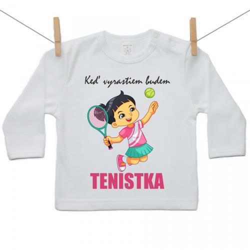 Boodyy Tričko s dlhým rukávom Keď vyrastiem budem tenistka 128 (7-8 rokov)