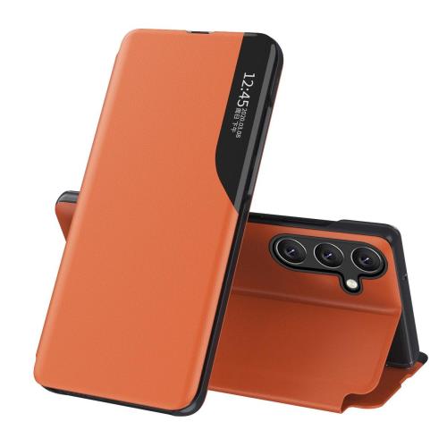 MG Eco Leather View knižkové puzdro na Samsung Galaxy A36, oranžové