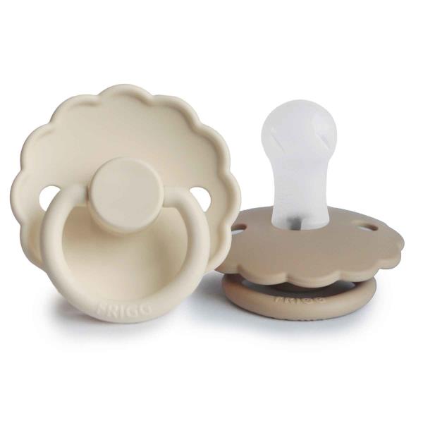 FRIGG Daisy silikónové cumlíky Cream/Croissant, 0-6m, dvojbalenie FRIGG Daisy silikónové cumlíky Cream/Croissant, 0-6m, dvojbalenie