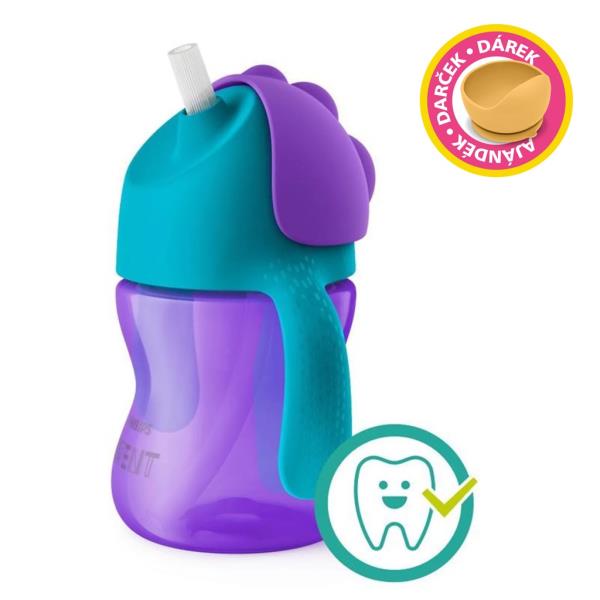 Philips AVENT Hrnček 200 ml Bendy s ohybnou slamkou dievča+darček PETITE&MARS Miska 6m+ Philips AVENT Hrnček 200 ml Bendy s ohybnou slamkou dievča+darček PETITE&MARS Miska 6m+