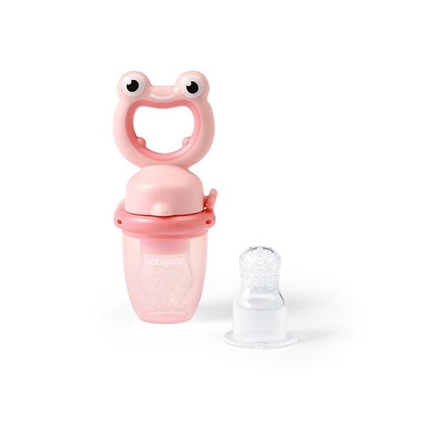 BABYONO Cumlík silikónový na kŕmenie Frog pink 6m+ BABYONO Cumlík silikónový na kŕmenie Frog pink 6m+